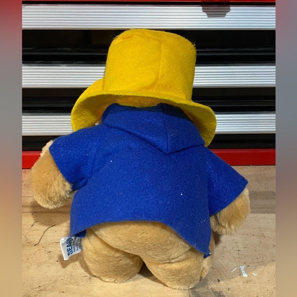 Sears Paddington Bear 15 Inch Plush Stuffed Animal  Blue Toggle Coat Yellow Hat - Picture 6 of 8